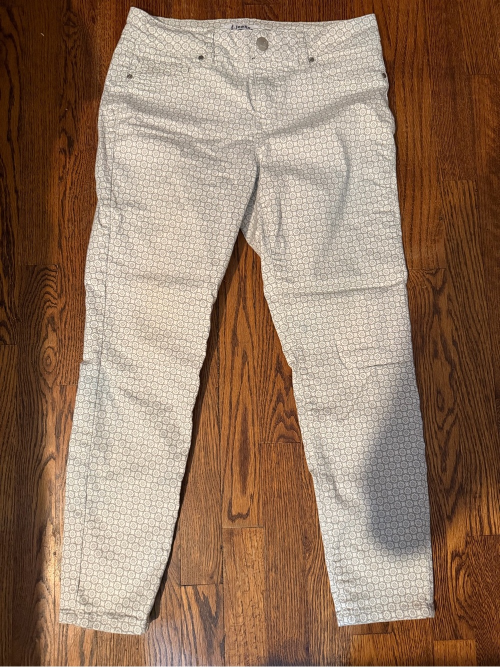 d. jeans White Patterned Women’s Jeans